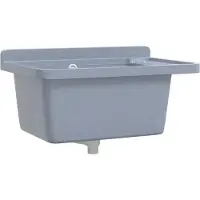 vidaXL Wasbak wandgemonteerd 60x40x28 cm hars grijs