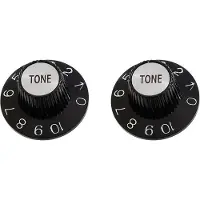 AllParts PK3242023 Witch Hat toonknoppen, zwart, voor USA split shaft pots, 2 stuks