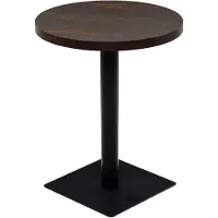 vidaXL Bistrotafel rond 60x75 cm MDF en staal donker essenkleur