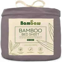 Bambaw Luxe Bamboe 1-Persoons Hoeslaken 90x200cm – Ultra ademende stof – Hypoallergeen – Beddengoed - Donkergrijs