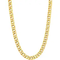 Lucardi Kinder Stalen goldplated ketting met gourmetschakel 6mm - Ketting - Staal - Goud - 45 cm