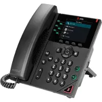 HP Poly 6-lijns IP-telefoon Poly VVX 350 met PoE-ondersteuning, IP-telefoon, zwart, headset met kabel, 6 lijnen, LCD-scherm, 8,89 cm (3,5")