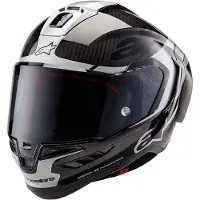 Alpinestars S-R10-element Integraalhelm Koolstof/Zilver XS, unisex zwart