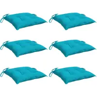 vidaXL Stoelkussens 6 st 40x40x7 cm stof turquoise