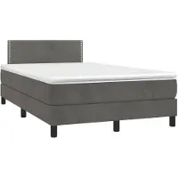 vidaXL Boxspring met matras fluweel donkergrijs 120x200 cm