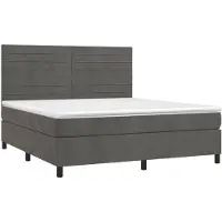 vidaXL Boxspring met matras fluweel donkergrijs 180x200 cm