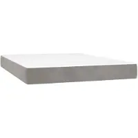 vidaXL Pocketveringmatras medium 120x210x20 cm fluweel lichtgrijs