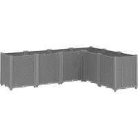 vidaXL Plantenbak 160x120x53 cm polypropeen lichtgrijs