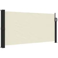 vidaXL Windscherm uittrekbaar 100x300 cm crèmekleurig