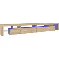 vidaXL Tv-meubel met LED-verlichting 290x36,5x40cm sonoma eikenkleurig