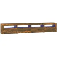 vidaXL Tv-meubel met LED-verlichting 240x35x40 cm gerookt eikenkleurig