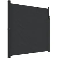 DKD Home Decor Windscherm uittrekbaar 200x600 cm zwart