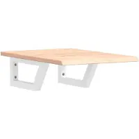 vidaXL Badkamer wandschap staal en massief eikenhout