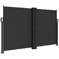 vidaXL Windscherm uittrekbaar 140x600 cm zwart