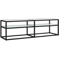 vidaXL Tv-meubel 140x40x40,5 cm gehard glas witmarmerkleurig