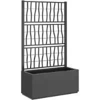 vidaXL Plantenbak met latwerk 80x36x140 cm polypropeen donkergrijs