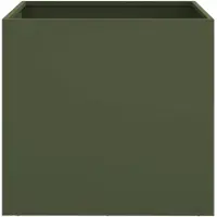 vidaXL Plantenbakken 2 st 49x47x46 cm staal olijfgroen