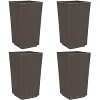 vidaXL Plantenbakken 4 st 32,5x32,5x57 cm polypropeen bruin