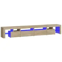 vidaXL Tv-meubel met LED-verlichting 260x36,5x40cm sonoma eikenkleurig
