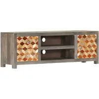 vidaXL Tv-meubel 120x30x40 cm massief mangohout grijs