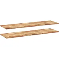 vidaXL Wandschappen 2 st zwevend olieafwerking 140x40x2 cm acaciahout