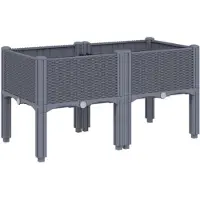 vidaXL Plantenbak met poten 80x40x42 cm polypropeen blauwgrijs