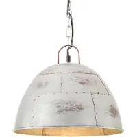 vidaXL Hanglamp industrieel vintage rond 25 W E27 31 cm zilverkleurig