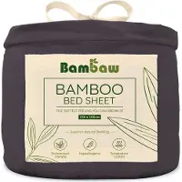 Bambaw Luxe Bamboe 2-Persoons Hoeslaken 150x200cm – Ultra ademende stof – Hypoallergeen – Beddengoed - Houtskool