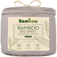 Bambaw Luxe Bamboe Hoeslaken 160x200cm – Ultra ademende stof – Hypoallergeen – Beddengoed - Grijs