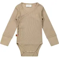 Frogs and Dogs - Romper Rib 2x2 Biologisch | Taupe - Katoen - Maat 74