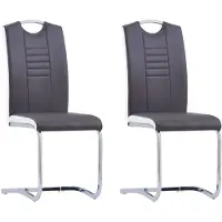 vidaXL Eetkamerstoelen 2 st kunstleer grijs