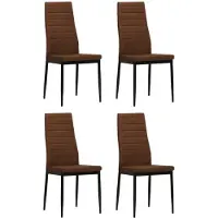 vidaXL Eetkamerstoelen stof bruin 4 st online kopen