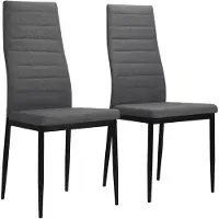 vidaXL Eetkamerstoelen 2 st stof lichtgrijs
