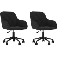 vidaXL Eetkamerstoelen draaibaar 2 st fluweel zwart