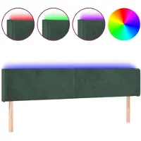 vidaXL Hoofdbord LED 183x16x78/88 cm fluweel donkergroen