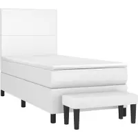 vidaXL Boxspring met matras kunstleer wit 90x200 cm