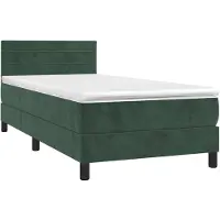vidaXL Boxspring met matras fluweel donkergroen 90x190 cm