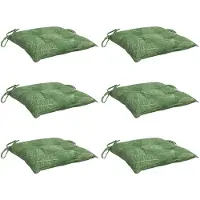 vidaXL Stoelkussens 6 st bladpatroon 40x40x7 cm stof