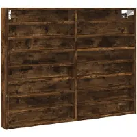 vidaXL Vitrinekast 100x8,5x75 cm bewerkt hout gerookt eikenkleurig