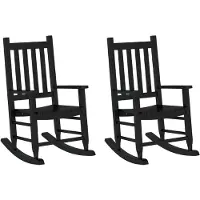 vidaXL Schommelstoelen 2 st voor kinderen massief populierenhout zwart