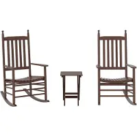 vidaXL Schommelstoelen 2 st met inklapbare tafel populierenhout bruin