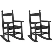 vidaXL Schommelstoelen 2 st voor kinderen massief populierenhout zwart