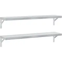 vidaXL Wandschappen 2 st 100x23,5 cm roestvrijstaal zilverkleurig
