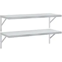 vidaXL Wandschappen 2 st 100x40 cm roestvrijstaal zilverkleurig