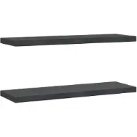 vidaXL Wandschappen 2 st 75x23,5 cm roestvrijstaal zwart
