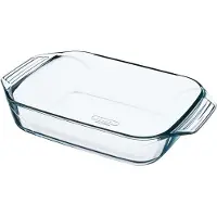 Pyrex 3x Rechthoekige glazen ovenschaal 4 liter 39 x 26 x 6,5 cm -