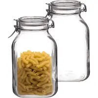 Bormioli Rocco Voorraad/weckpot - 2x - glas - transparant - 22 x 10 cm - 1,5 L
