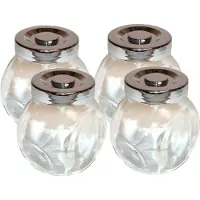 Concord Concorde Kruidenpotjes - 8 stuks - transparant - glas - schroefdeksel - 150 ml