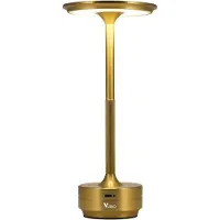 VUBIO Draadloze Tafellamp - Goud - Oplaadbaar - Dimbaar - Touch lamp - 27cm - Industrieel - Sfeerverlichting - Restaurant