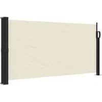vidaXL Windscherm uittrekbaar 100x500 cm crèmekleurig